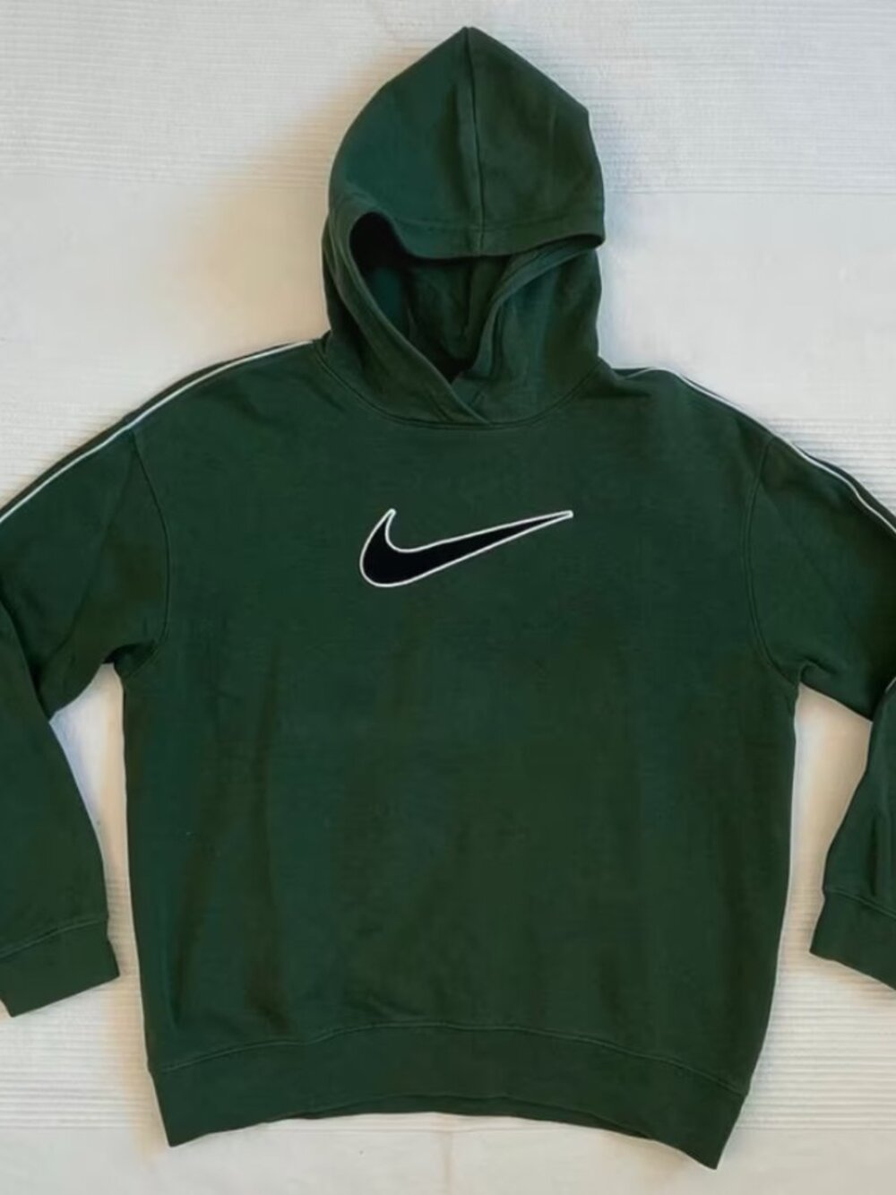 Nike Kids' Green Swoosh Pullover Hoodie — US Youth Size 12, Excellent Condition